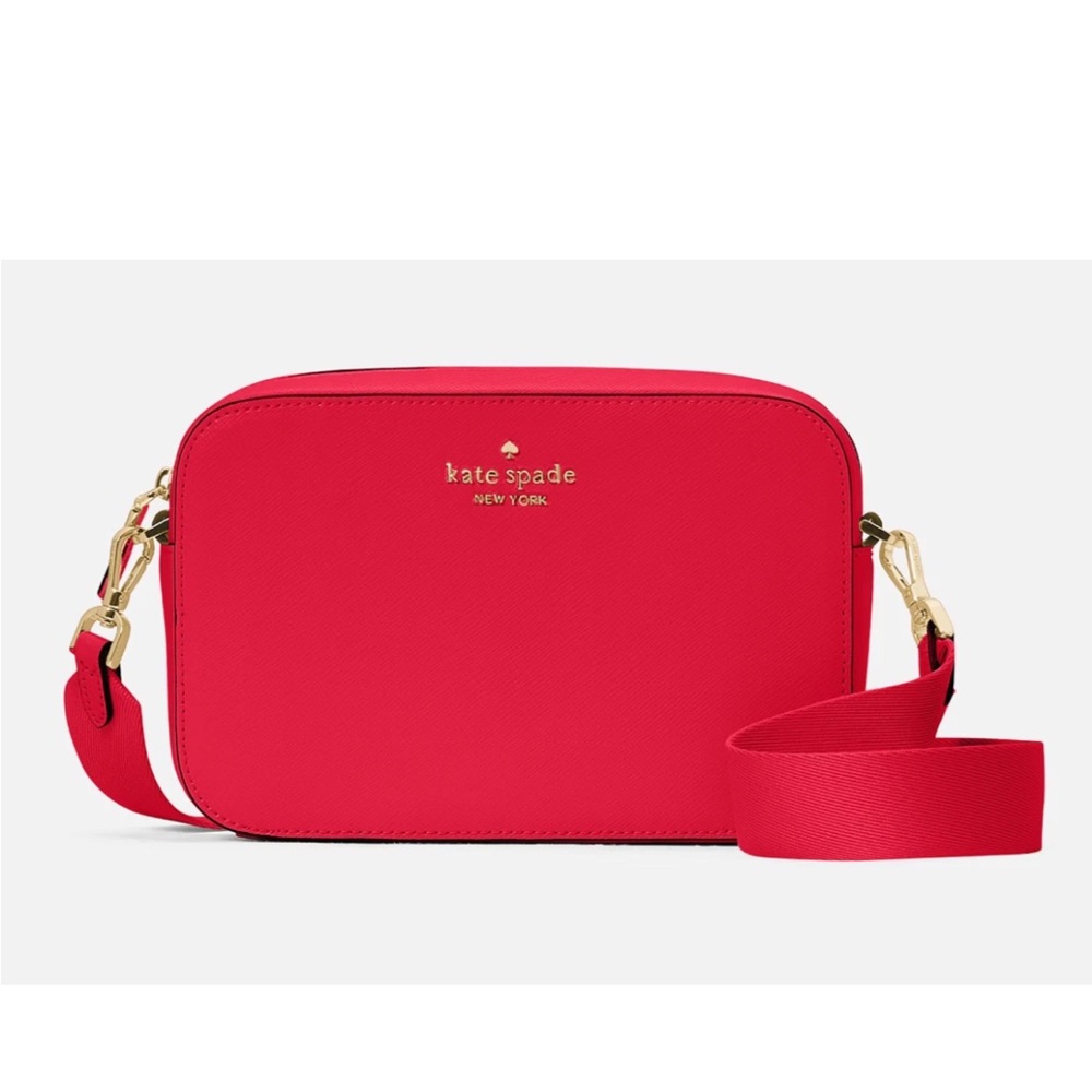 New Kate Spade Madison Mini Camera Bag Saffiano Leather Ruby Red